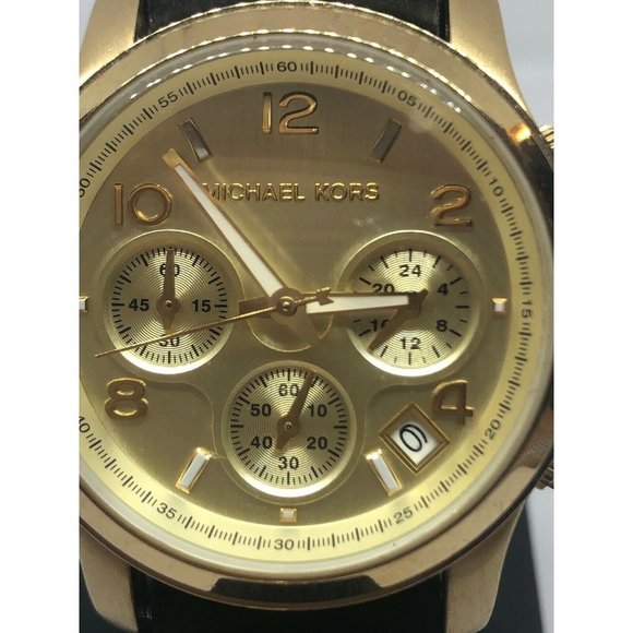 Michael Kors MK5055 Women\'s Black Leather Analog G main image 2